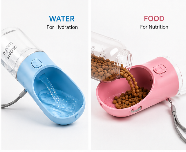 BPA-Free Portable Pet Water Bottle & Feeder (550ml)