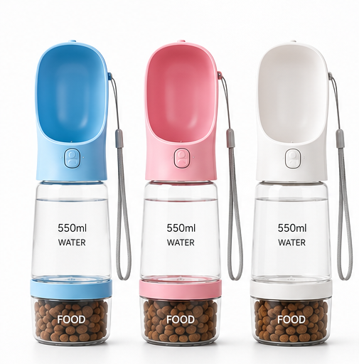 BPA-Free Portable Pet Water Bottle & Feeder (550ml)